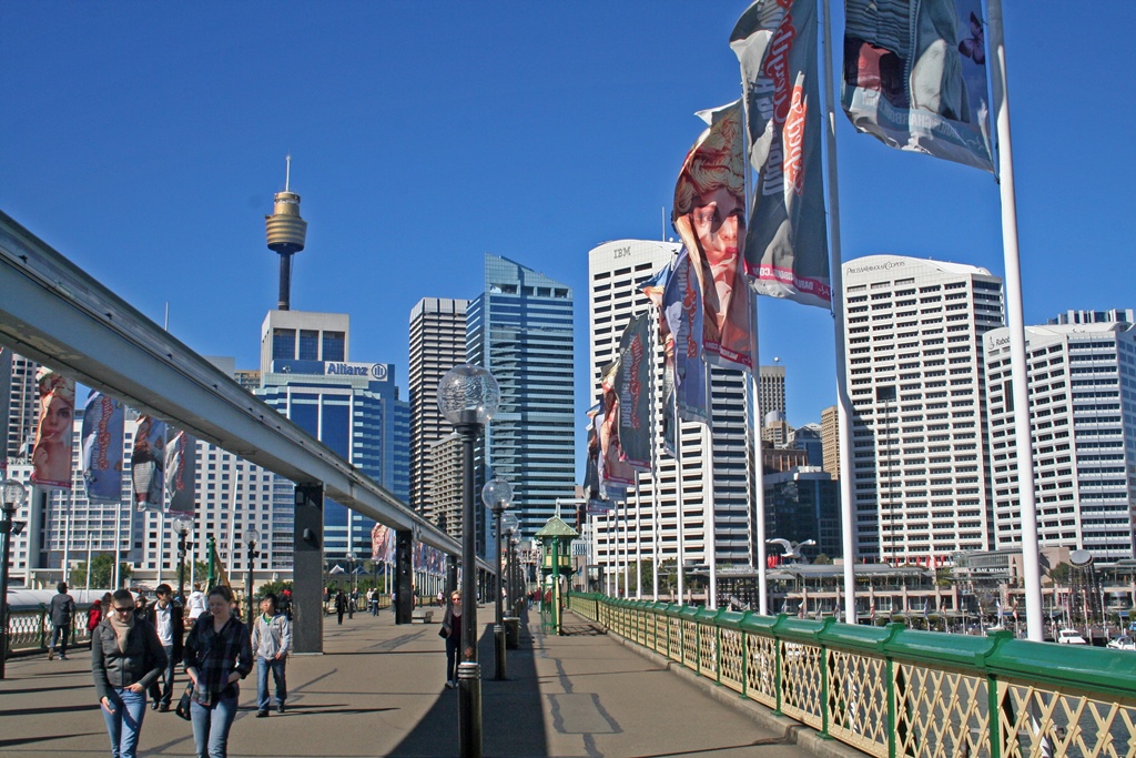 Downtown and Monorail Track from Pyrmont Bridge